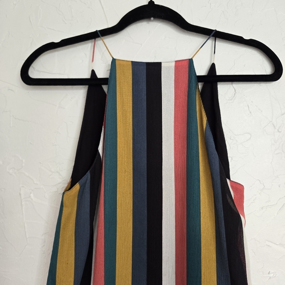 Revolve Line and Dot Rainbow Striped Button Side Midi Dress - Picture 6 of 7